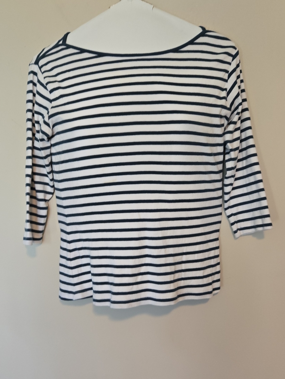 Simply Styled Navy/Aqua & White Striped Long Sleeve Tee